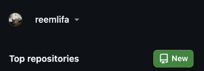 Screenshot of GitHub's new repository button.