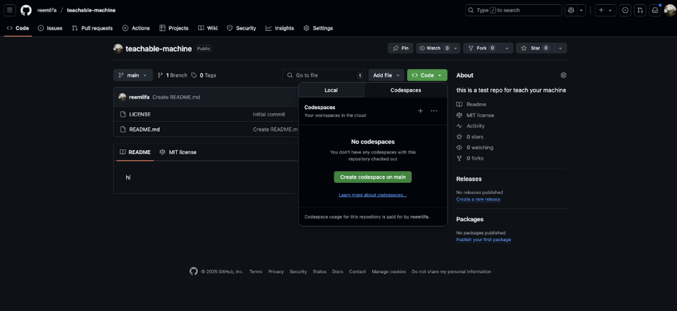 Screenshot of the new file button in the codespace sidebar.
